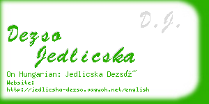 dezso jedlicska business card